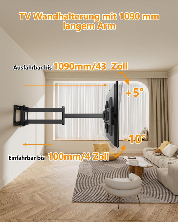 FORGING Mount TV Wandhalterung mit 1090 mm Extra Langem Gelenkarm für 32-80 Zoll LCD/LED/OLED Flachb