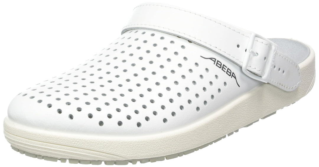Abeba Clog 9300 - rubber Glattleder weiss, perforiert, zertifiziert, 44 44 EU, 44 EU