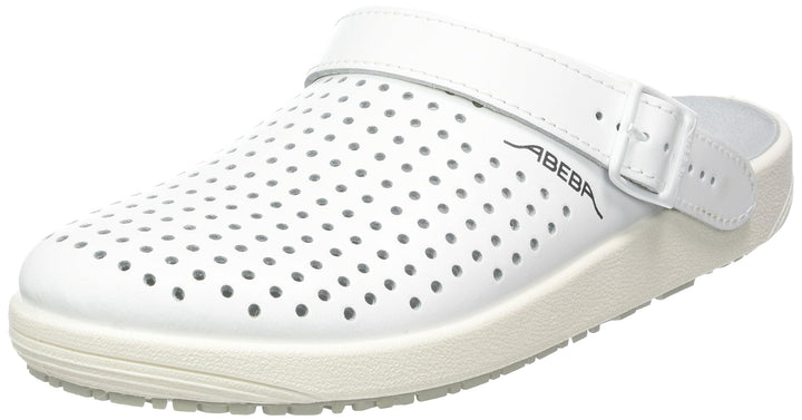Abeba Clog 9300 - rubber Glattleder weiss, perforiert, zertifiziert, 44 44 EU, 44 EU