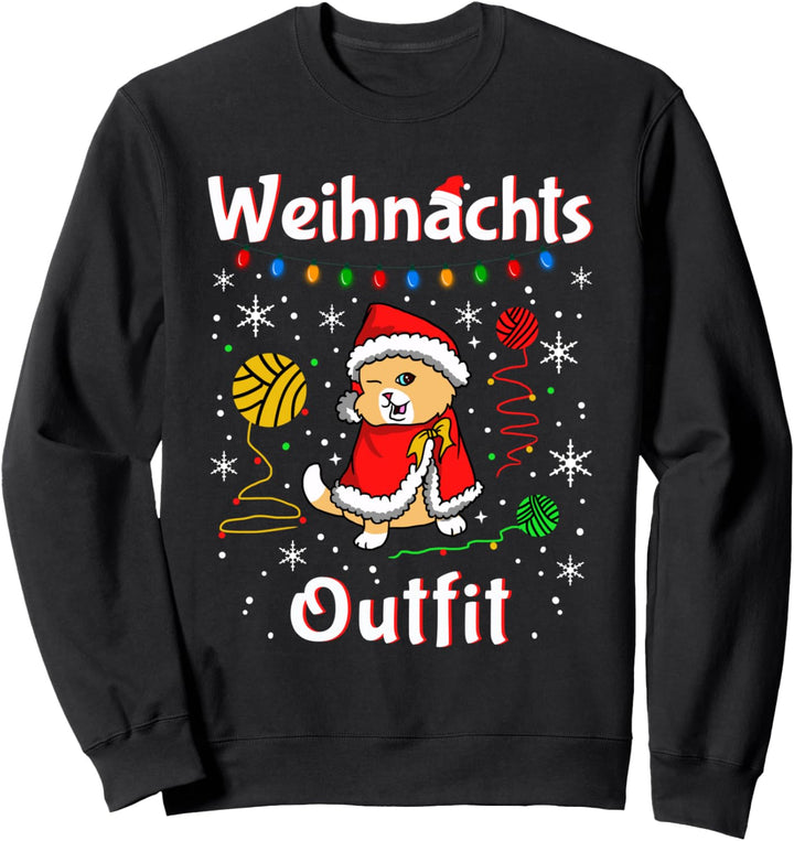 Weihnachtsoutfit Katze Weihnachten Party Katzen Weihnachts Sweatshirt
