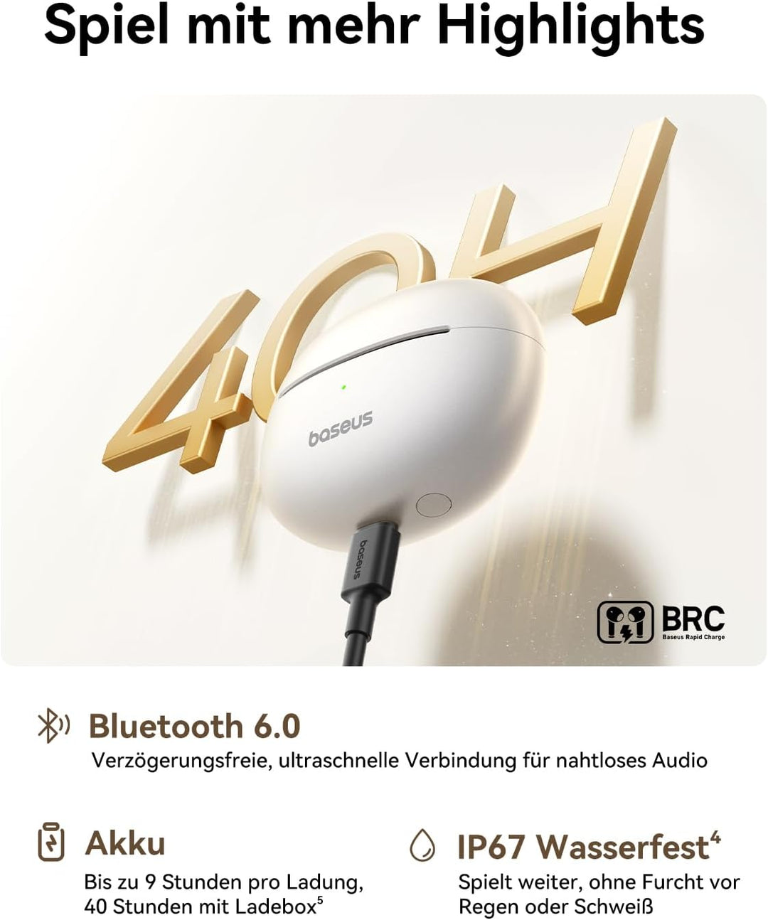 Baseus MC1 Pro Open Ear Kopfhörer, Ohrclip mit Beeindruckender Klang, Adaptiver Bassverstärkung, Blu