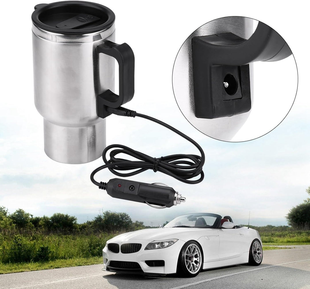 Gegong Auto Wasserkocher 450ml Reise & Camping Must-Have – 12V Schnellkochsystem mit Thermoskanne, Z