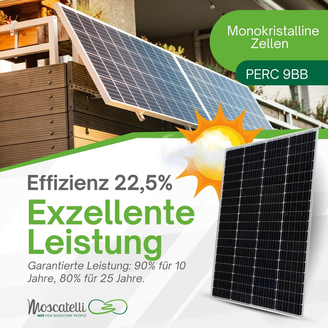 MOSCATELLI PV Modul 200W Solarpanel mit monokristalliner PERC Solarzelle, optimiert für 12V Solar La