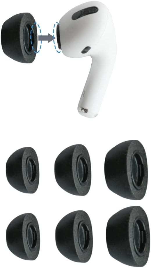 Comply Premium Schaumstoff-Ohrpassstücke, kompatibel mit AirPods Pro, alle Grössen, 3 Paar & Keybudz
