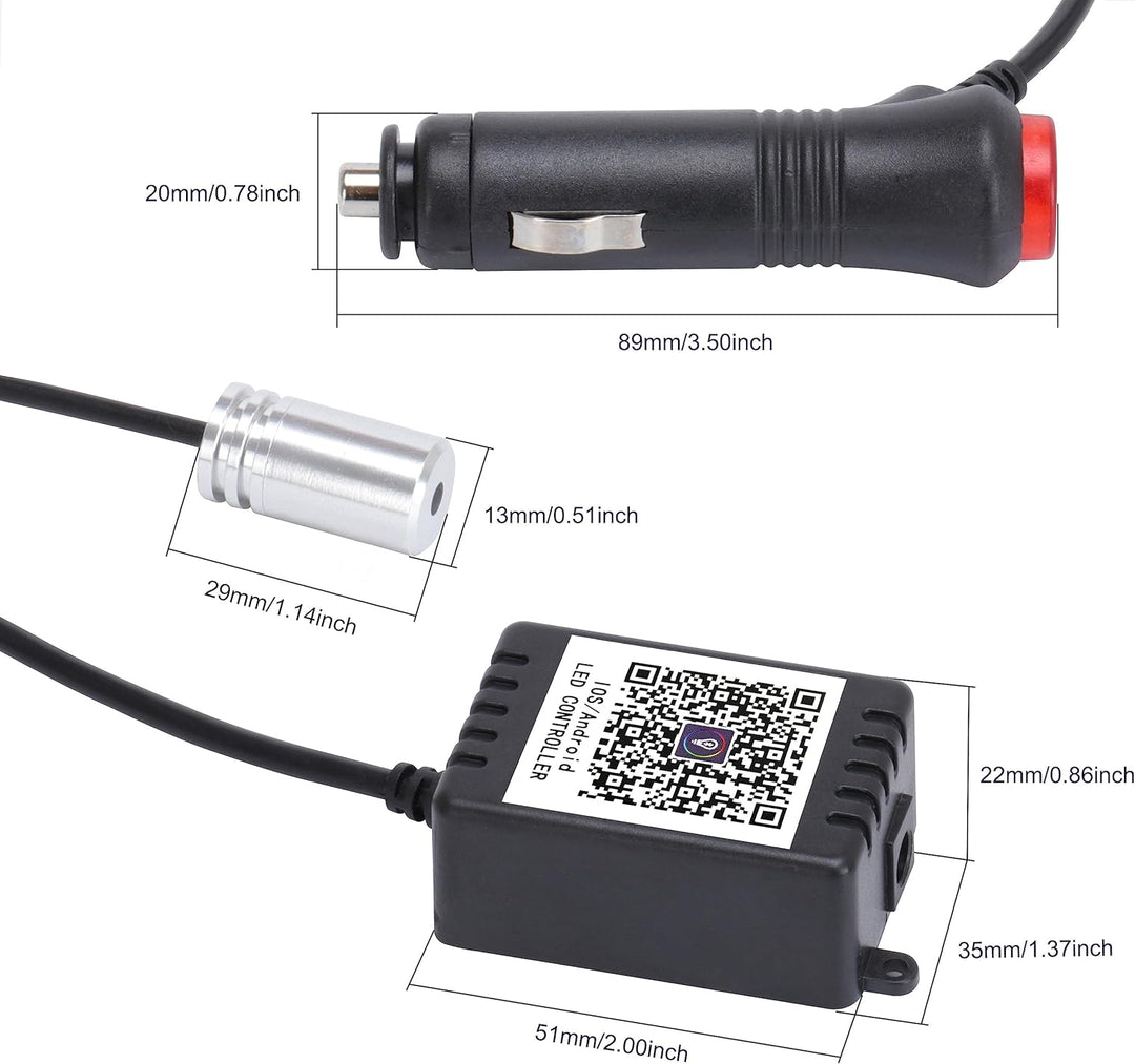 TABEN Umgebungslicht APP-Steuerung + RGB-Fernbedienung Auto Atmosphärenlicht Lampe Weiche DIY Refit
