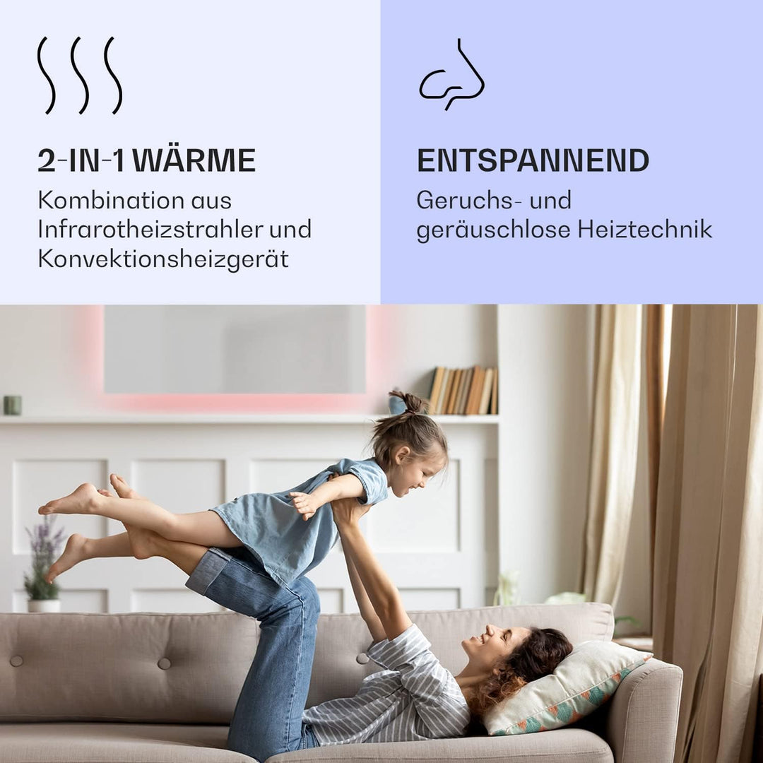 Klarstein 2-in-1 Infrarotheizung & Konvektor, Infrarotheizung mit Thermostat 1000W, IP44-Infrarothei