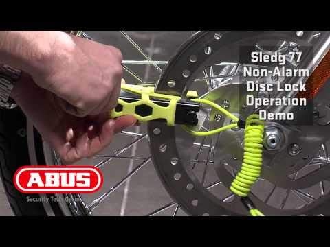 ABUS Bremsscheibenschloss Granit Sledg 77 grip yellow - Motorradschloss mit sicherem XPlus Zylinder