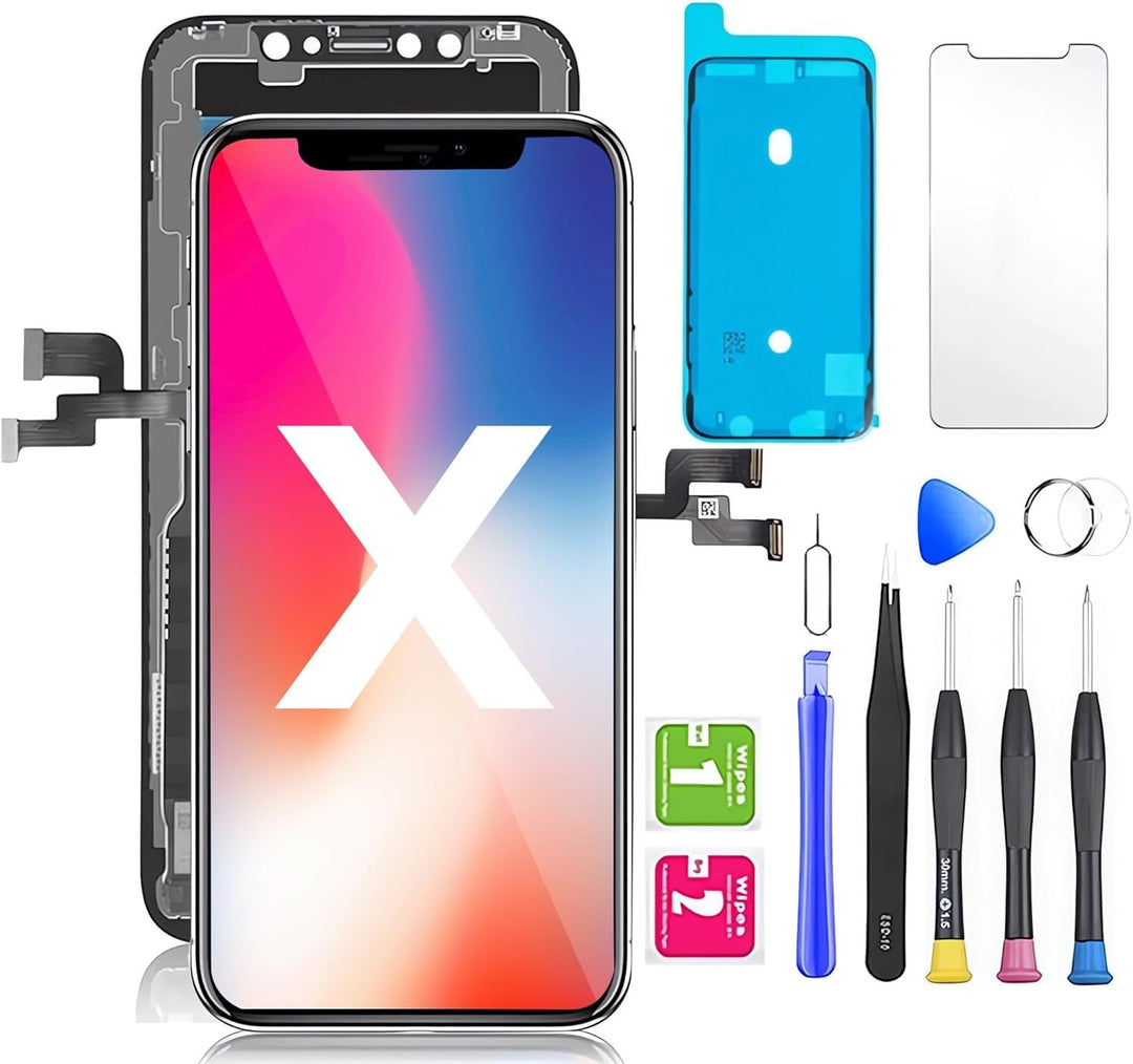 for iPhone Screen Replacement, 3D Touch Screen Display Digitizer Frame Assembly Repair Kits + Waterp