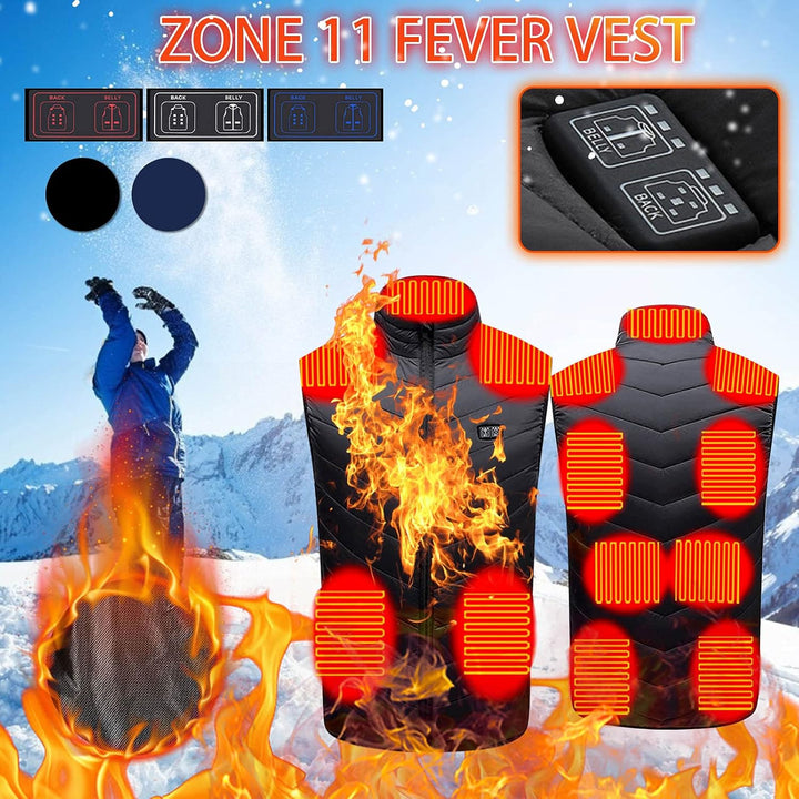 Beheizbare Weste Herren Damen Winter Beheizte Weste mit 11 Heizbereiche Winterjacke USB Elektrische