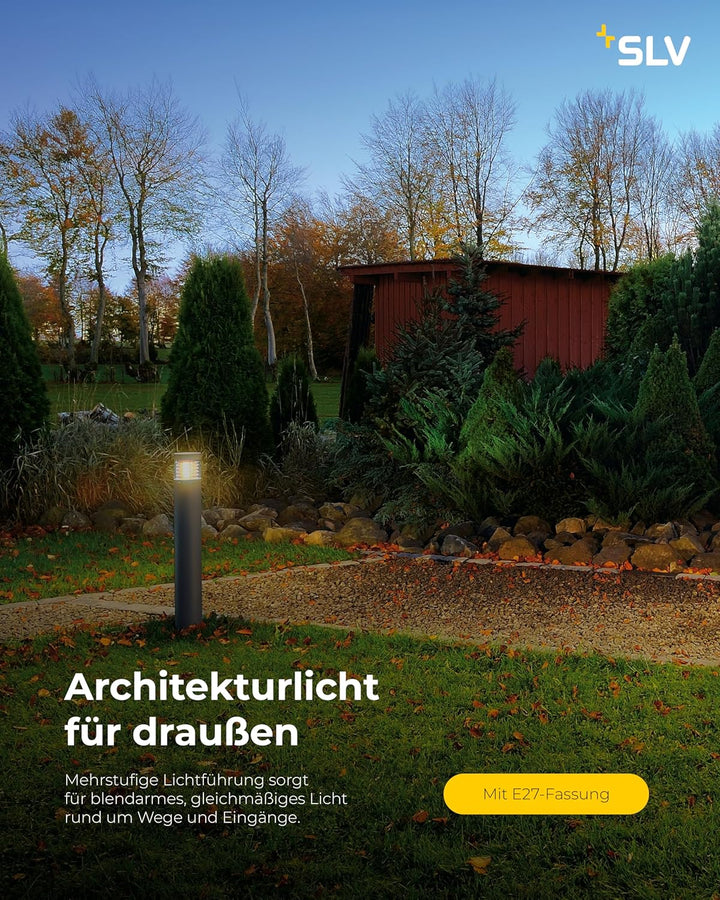 SLV Aussenleuchte F-POL | Design Aussen-Standleuchte, stilvolle Aussenbeleuchtung | Outdoor LED Wege