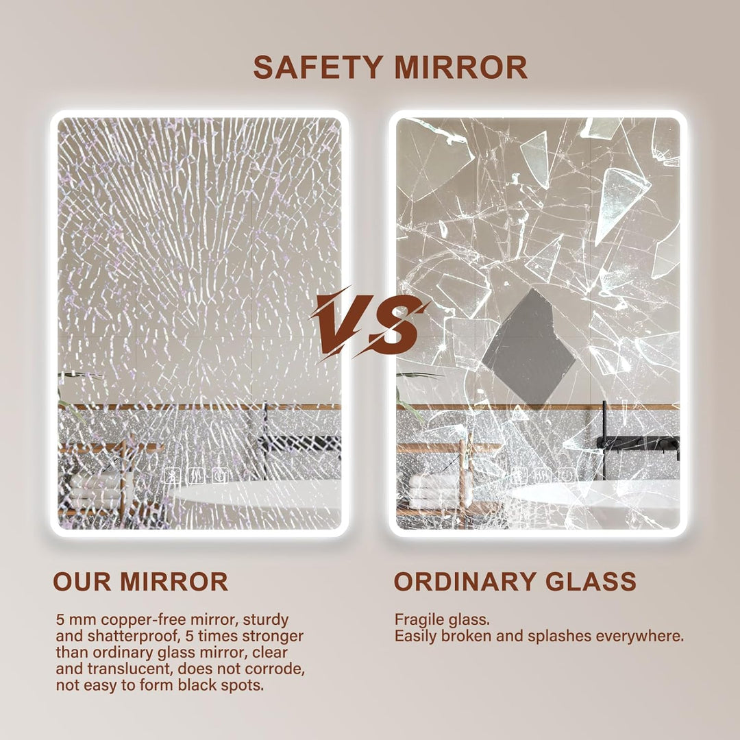 Habison LED Bluetooth Badezimmerspiegel Beleuchteter 50x70cm Antibeschlag Badezimmerspiegel Wandspie