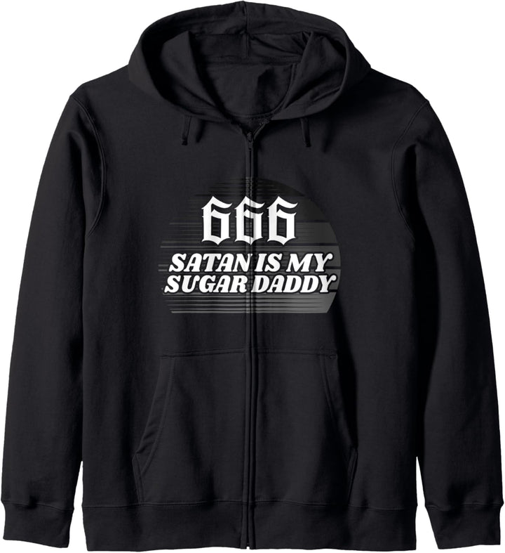 Satan is my Sugar Daddy Ironie Sarkasmus Spruch vintage Kapuzenjacke
