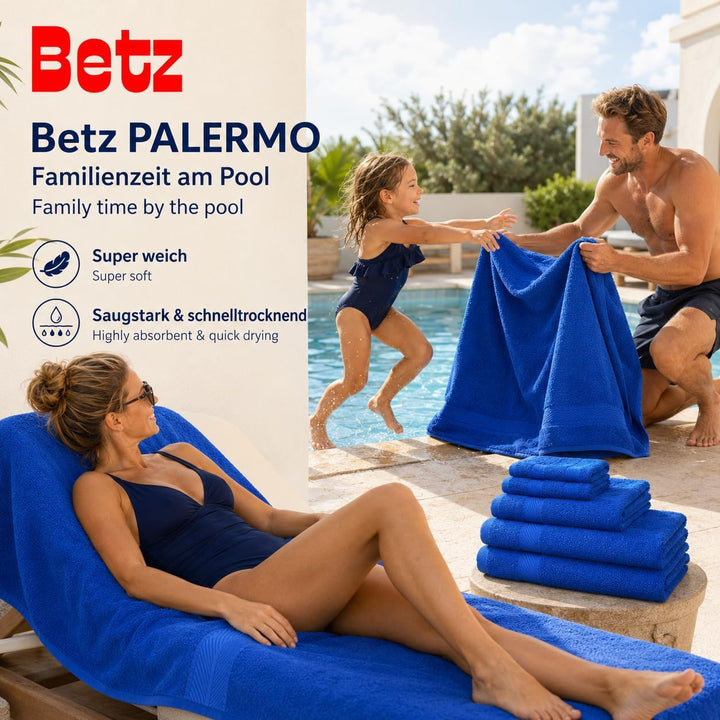Betz 12-TLG. Handtuch-Set Palermo 100% Baumwolle 2 Liegetücher 4 Handtücher 2 Gästetücher 2 Seiftüch