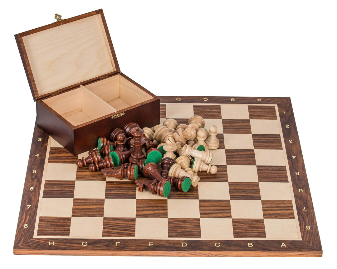 Square - Pro Schach Set Nr. 6 - Deutschland - Exklusiv - Schachbrett - Palisander/Bergahorn + Schach
