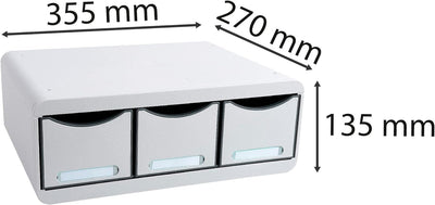 Exacompta 318740D Toolbox Office mit 3 Schubladen aus Kunststoff zur Aufbewahrung kleiner Utensilien