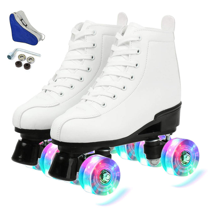 Rollschuhe Doppelreihige Skates Verstellbare High-Top-Rollschuhe Indoor Outdoor Erwachsene Rollschuh