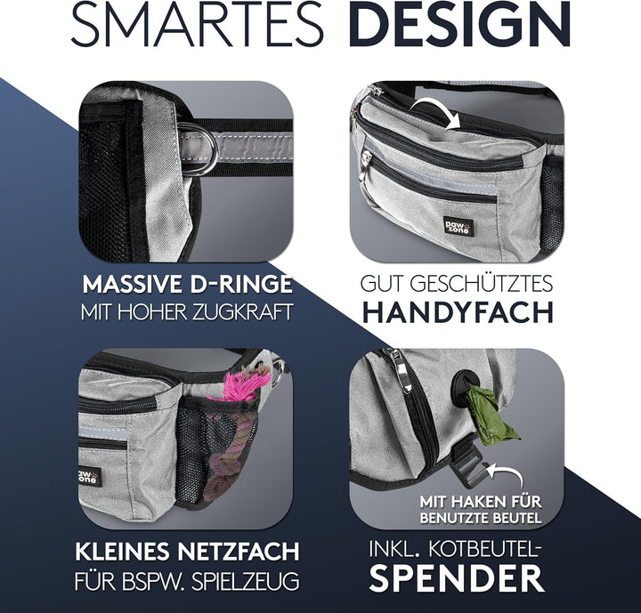 PAWZONE Futterbeutel Hunde - Leckerlibeutel für Hunde - Bauchtasche für Hunde Zubehör - Leckerlitasc