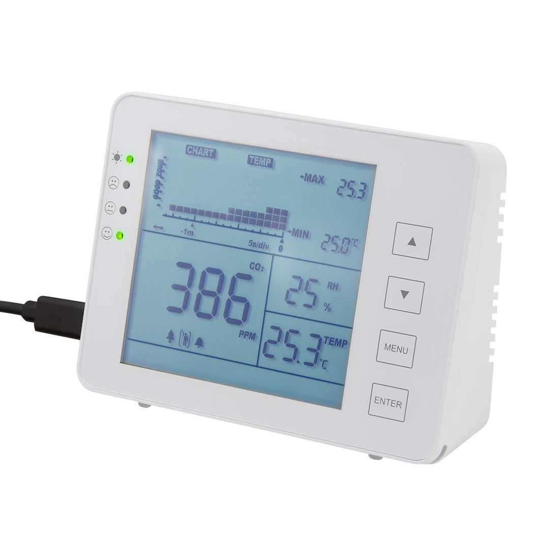 LogiLink SC0115 - CO2-Messgerät/Ampel (CO2-Konzentration 5000-ppm-Bereich) mit Ampel & Alarm für bes