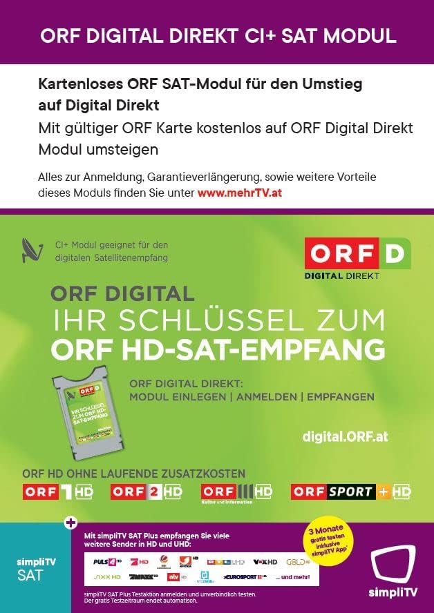 SONDERAKTION: ORF DIGITAL DIREKT Modul für den Umstieg von der ORF Karte auf den neuesten kartenlose