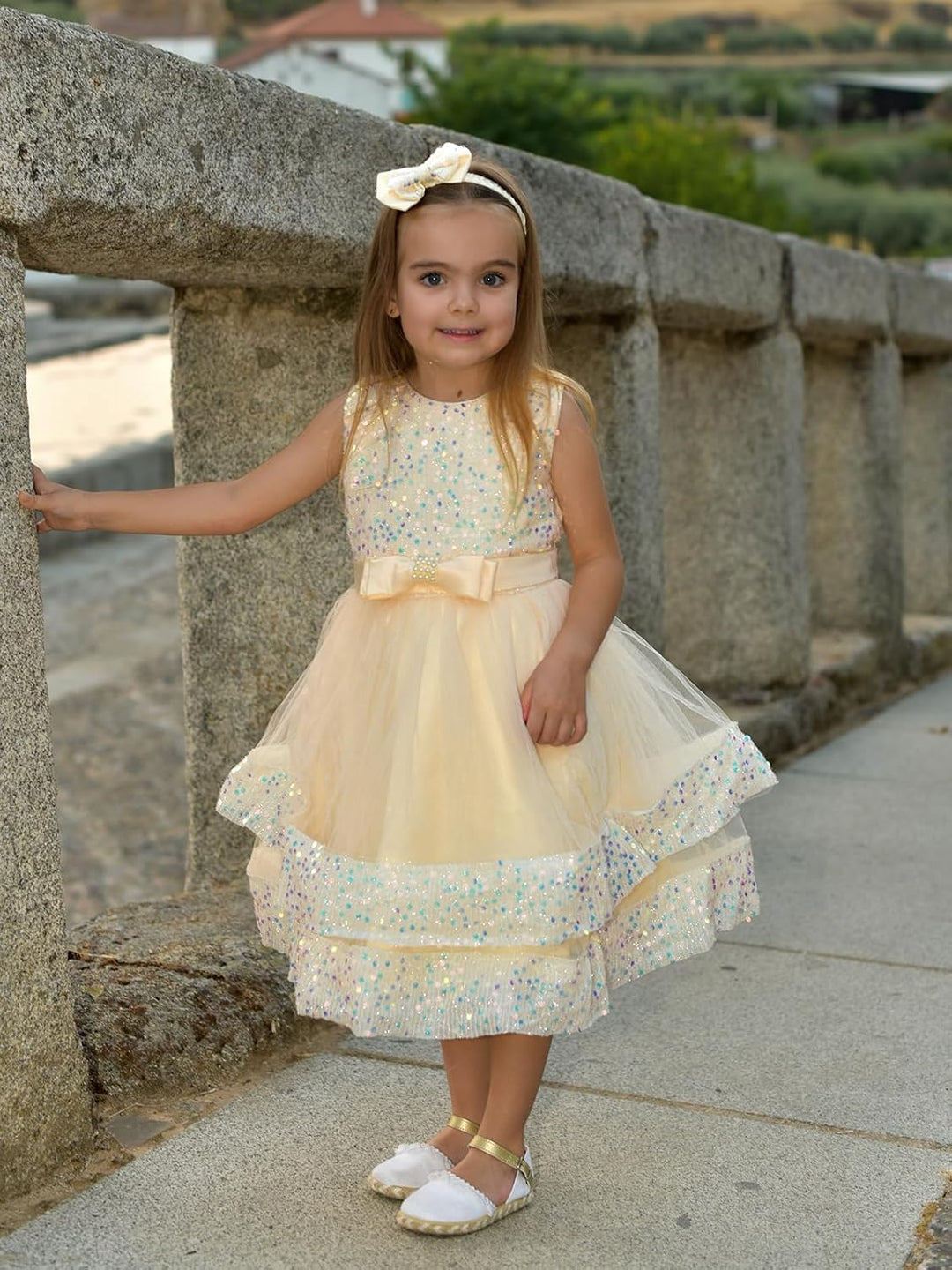 Miipat Baby Mädchen Kleid Prinzessin Tüll Pailletten Partykleid Ärmellos Tutu Blumenmädchenkleider f