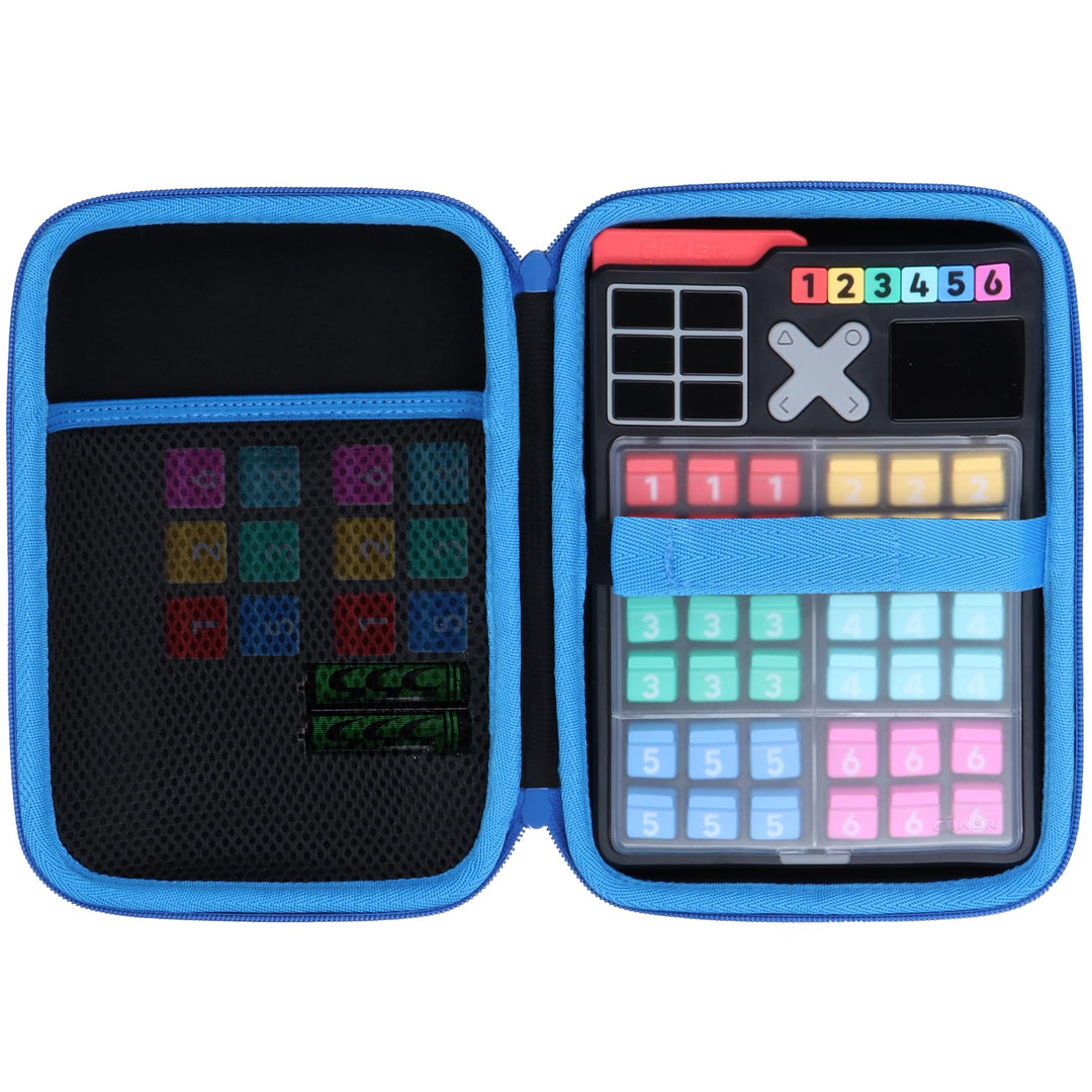Hart Tasche Hülle Etui für GiiKER Smart Sudoku Puzzle Spiele (Schwarzer + Blauer Reissverschluss), S