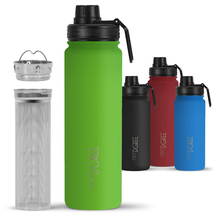720°DGREE Edelstahl Thermo Trinkflasche 710ml “noLimit” +Früchtebehälter - Auslaufsicher, Kohlensäur