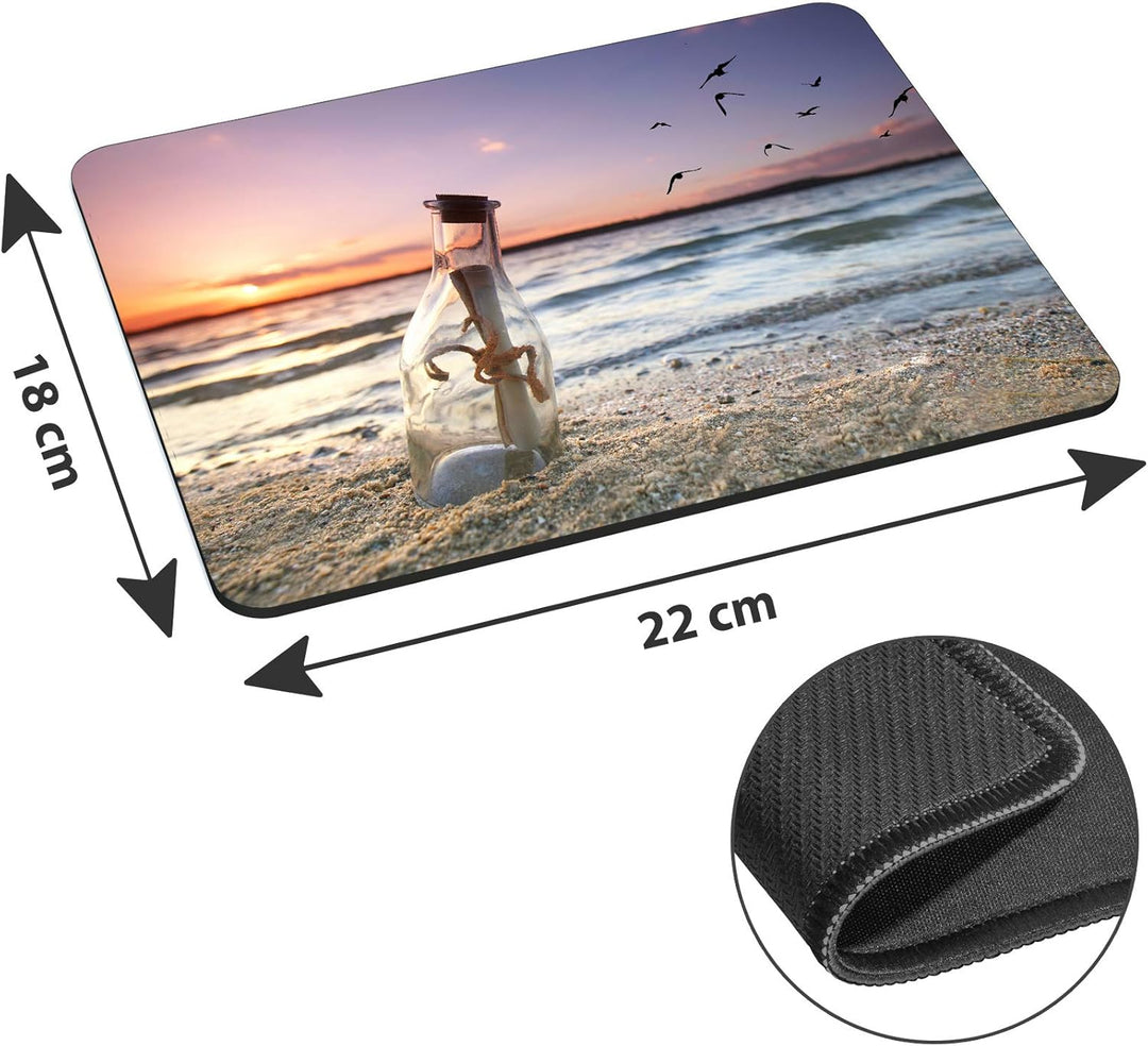 PEDEA Design Tablet PC Tasche 10,1 Zoll (25,6cm) mit Design Mauspad, Message in a Bottle