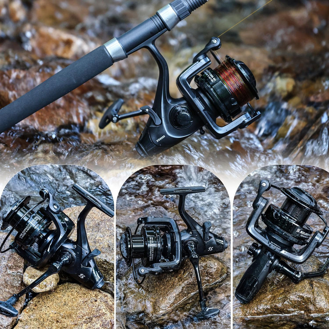 Spinn-Angelrolle – 6 + 1 BB Smooth Drag System, 15 kg Max Drag (6000–7000 Serie) für Süss- und Salzw
