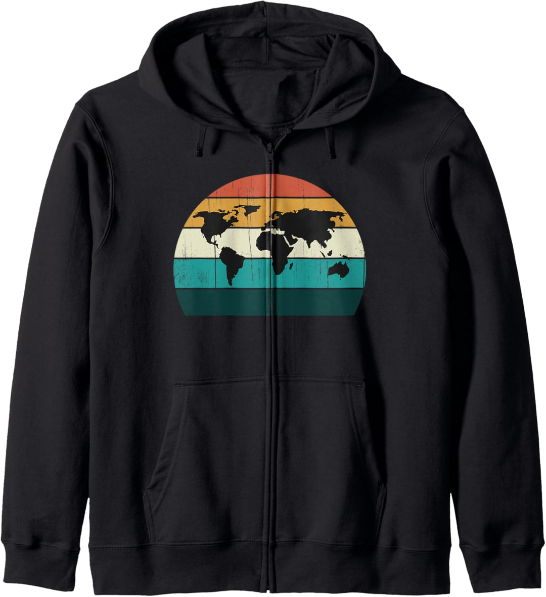 Retro Weltkarte - Vintage Sunset World Globe Geschenk Kapuzenjacke