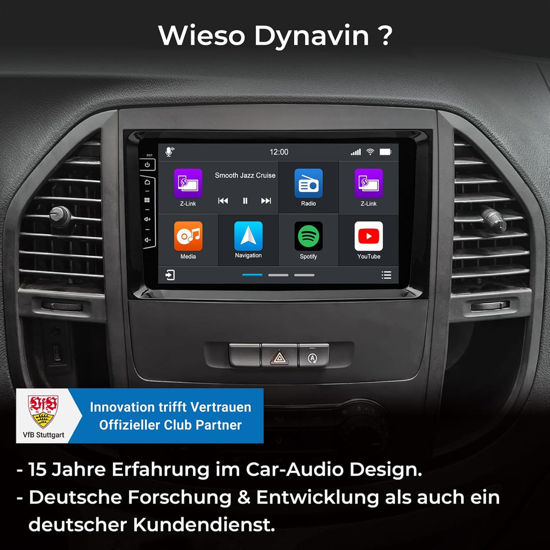 DYNAVIN Android Autoradio Navi für Mercedes Sprinter Vito Viano A Klasse: 9 Zoll OEM Radio mit Wirel