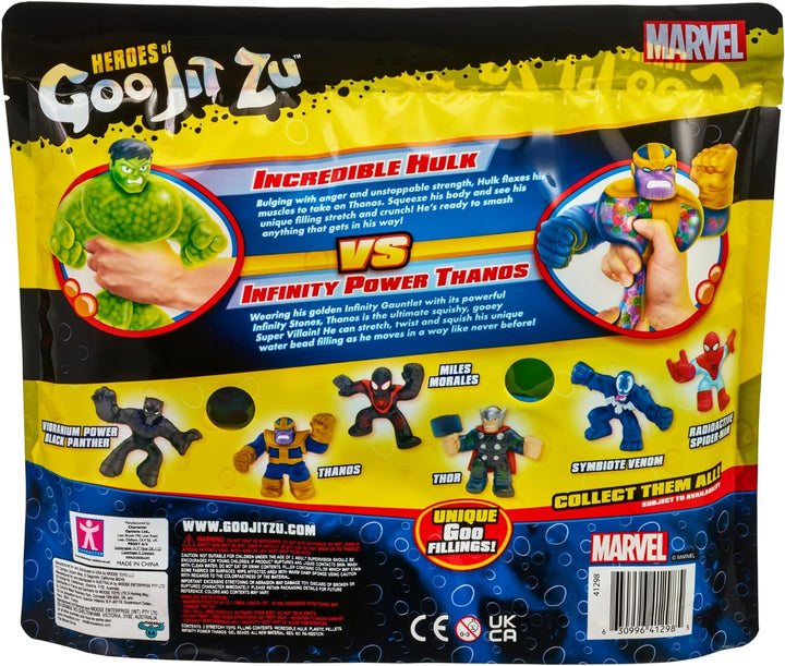 Heroes of Goo Jit Zu Marvel Versus Pack - Hulk vs Thanos, Squishy, Stretchy, Gooey Heroes, Perfect C