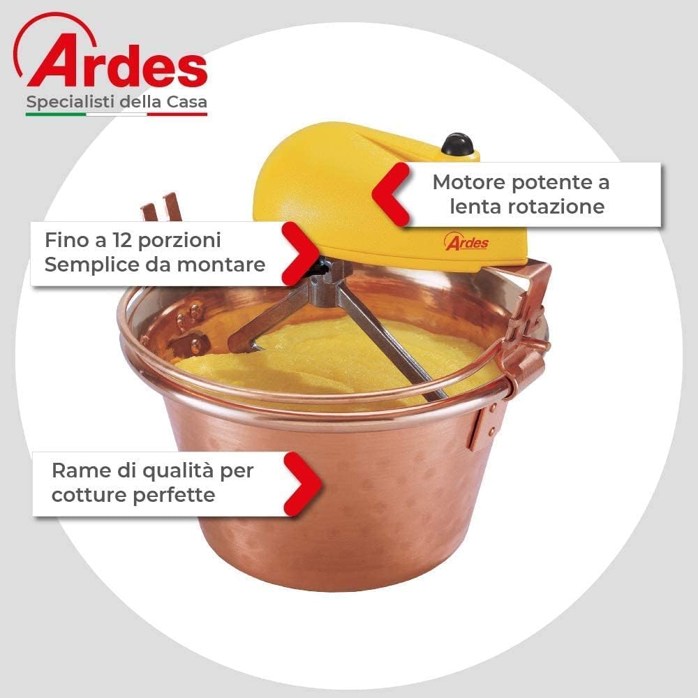 Ardes AR2480 Kupfer Paiolo für Polenta und Marmelade Portionen für 8/12 Personen Durchmesser 28 cm,
