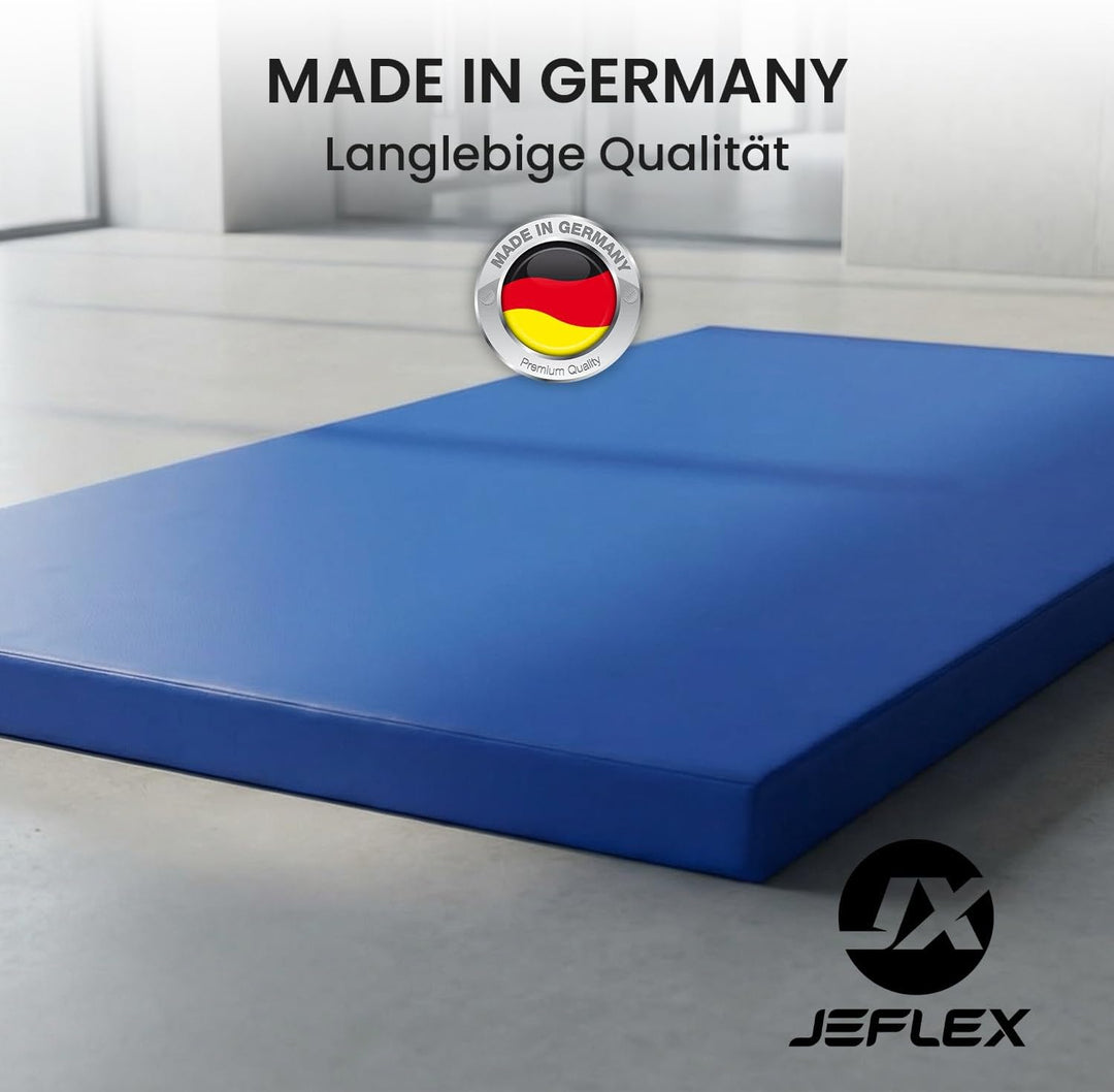 Jeflex - Weichbodenmatte & Turnmatte 200 x 100 x 8 cm MADE IN GERMANY/Gymnastikmatte tragbar/platzsp