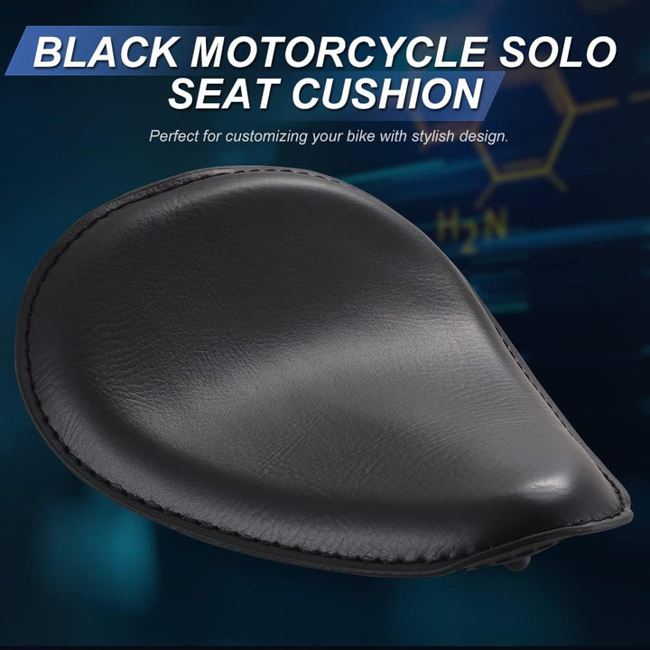 KaTur Chrom Leder Solo Seat 3 "Federbock Kit Für Harley Harley Honda Kawasaki Suzuki Sportster Bobbe