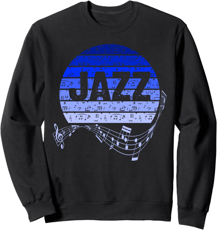 Jazz Musiker Blaue Farb-Noten Musik Jazz Sweatshirt