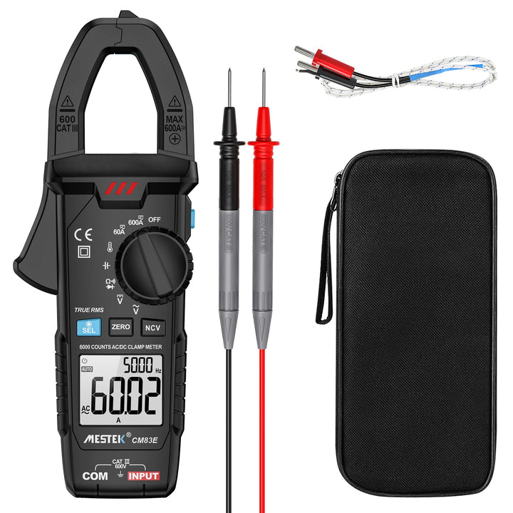 Stromzange MESTEK AC/DC Zangenmultimeter Strommessgerät Amperezange True-RMS 6000Zähler Automatische
