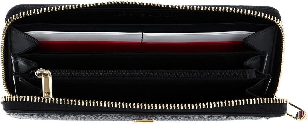 Tommy Hilfiger Damen TH Element Large ZA Reisezubehör-Bi-Fold-Polyester Brieftasche, Black
