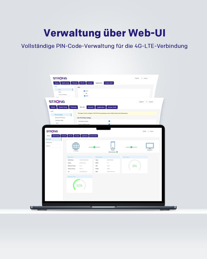 STRONG 4G-LTE-Router 350M - Mobilfunk-Router für stabile Hochgeschwindigkeits-Internetverbindung im
