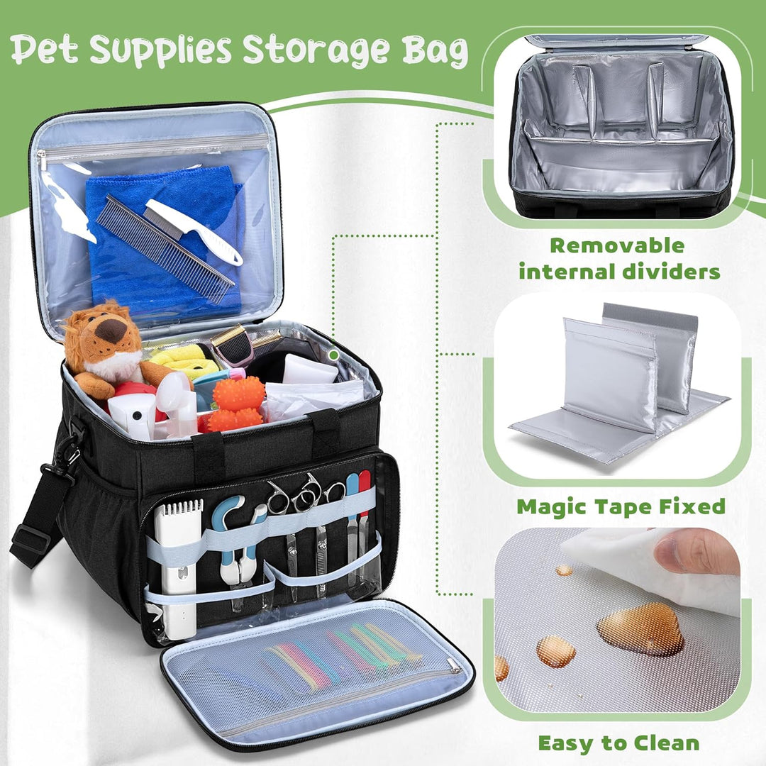 CURMIO Hundepflegetasche, Haustierpflege Tasche, Organizer Tragetasche für Hundepflegezubehör, Hunde