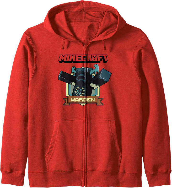 Minecraft Sculk Shriekers Hostile Mob Warden Badge Kapuzenjacke