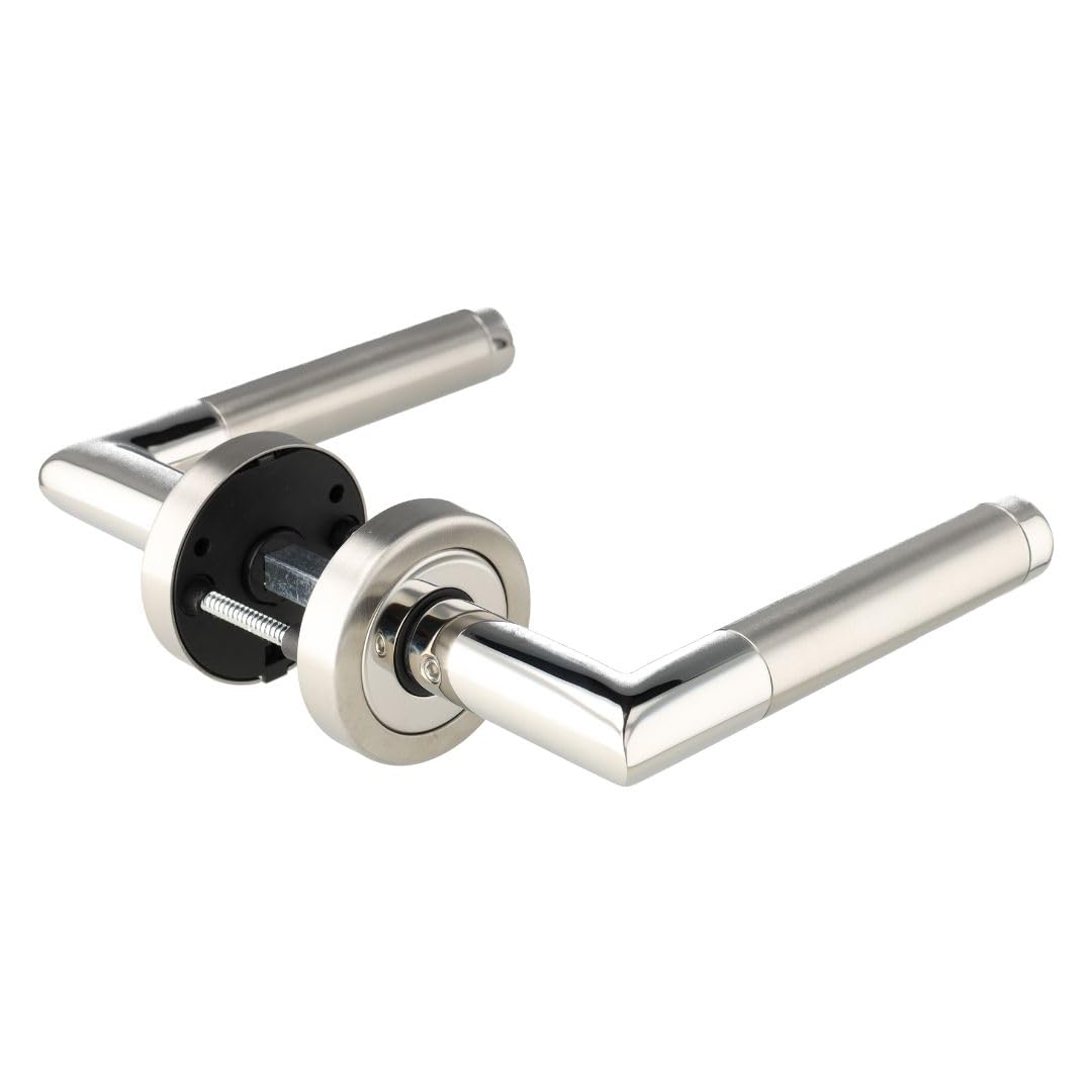 49.340.06 Türbeschlag Modell SAVONA - Edelstahl Drücker Paar auf Rosetten 52mm - Edelstahl 304 polie