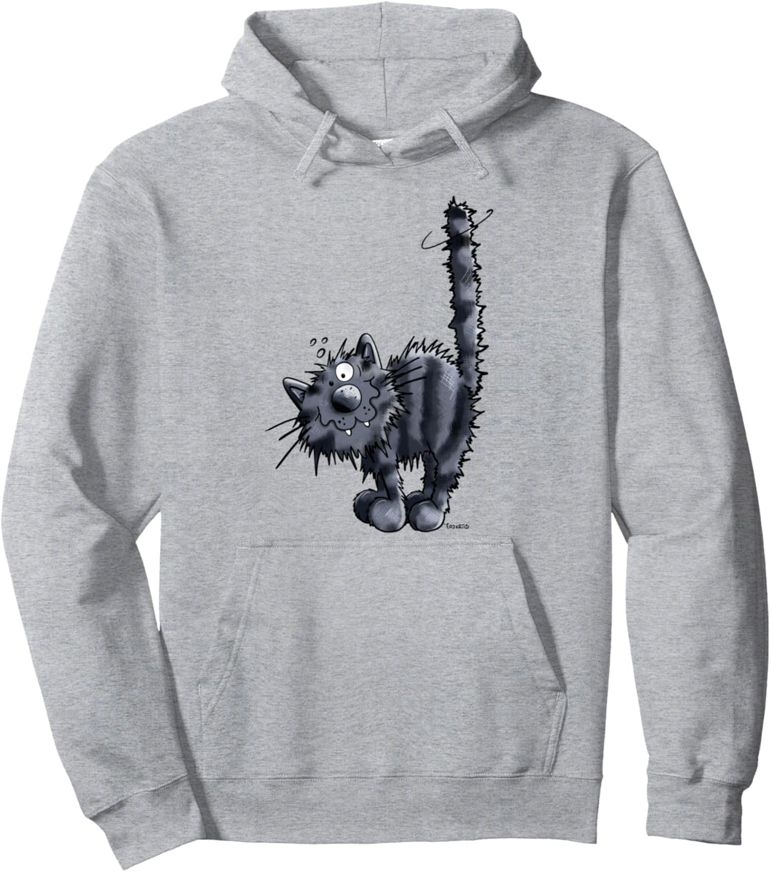 Freche Schwarze Katze I Katzenmotiv für Katzenfreunde Pullover Hoodie