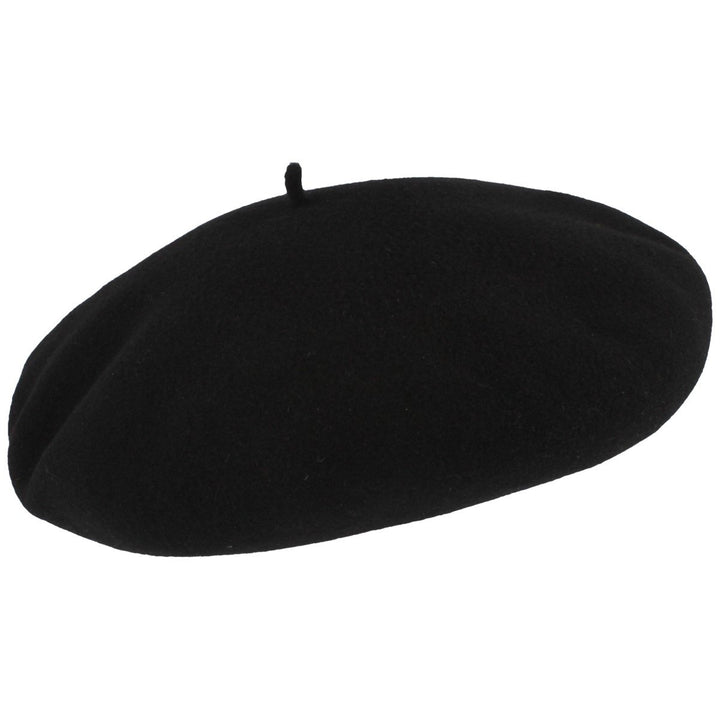 Laulhere Original Herren Baskenmütze | Barett | Made IN France - aus 100% Merino-Wolle 55 Schwarz, 5
