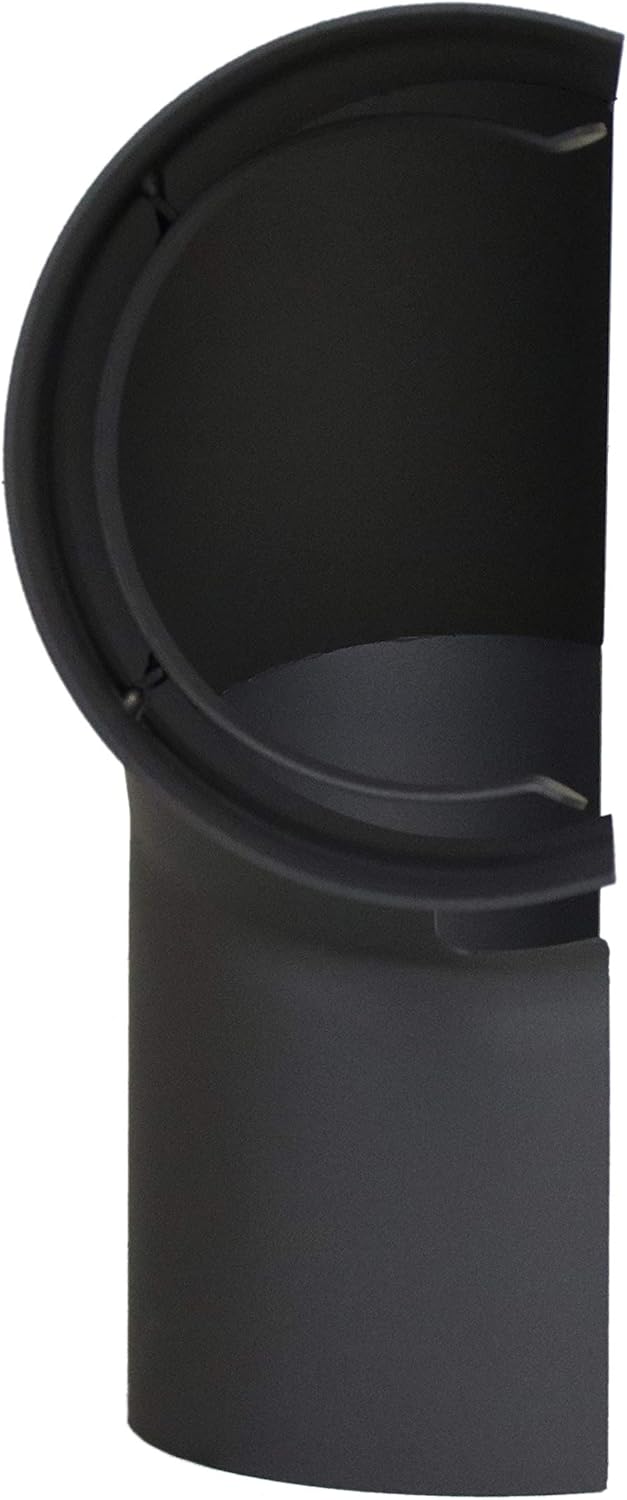 LANZZAS Ofenrohr Hitzeschutz/Thermoschild für 90° Grad Bogen seitlich, im Durchmesser Ø 150 mm, Farb