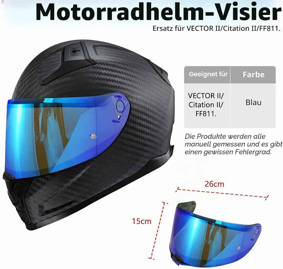 Helmvisier für FF811/VECTOR II/Citation II,Motorradhelm Visier,Motorrad Vollgesichtshelm Windschutzs
