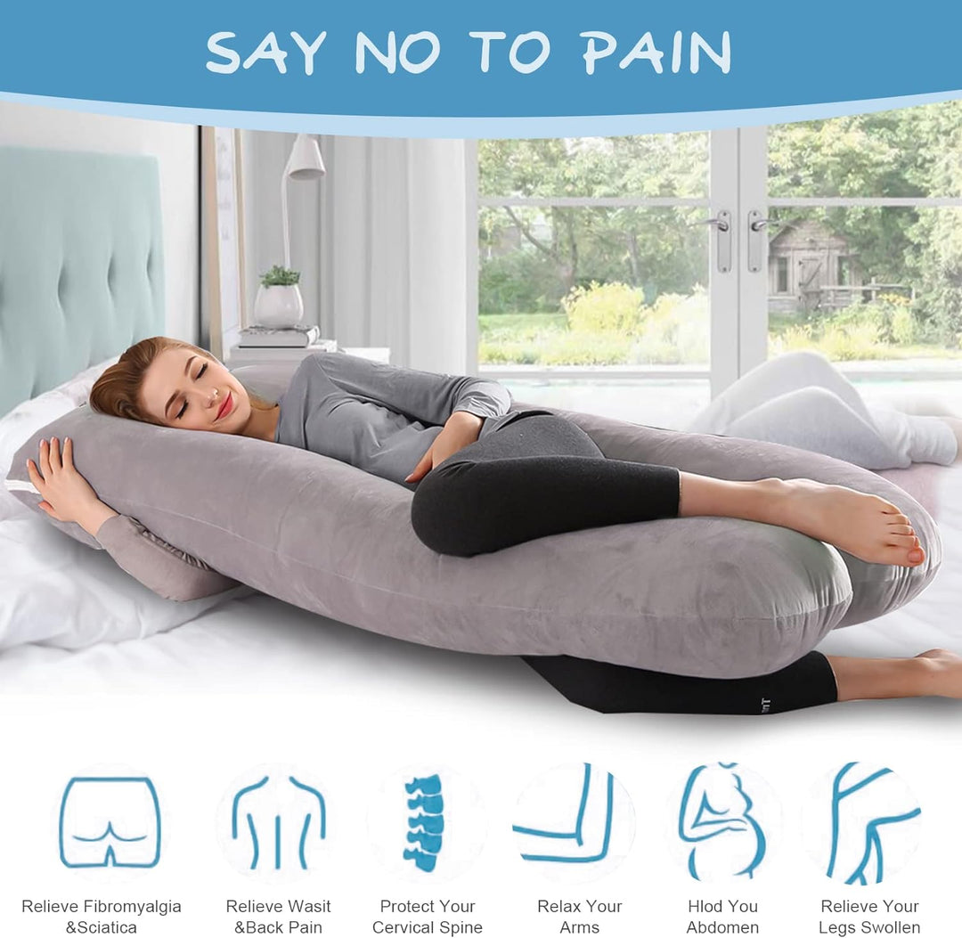 Lannvan Schwangerschaftskissen, U-förmiges Seitenschläferkissen zum Schlafen, Stillkissen XXL, 3KG B