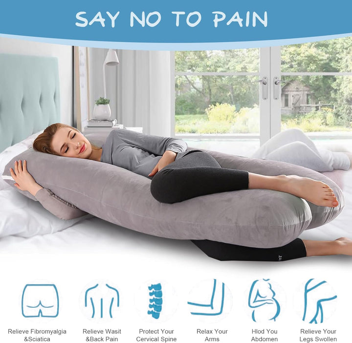 Lannvan Schwangerschaftskissen, U-förmiges Seitenschläferkissen zum Schlafen, Stillkissen XXL, 3KG B