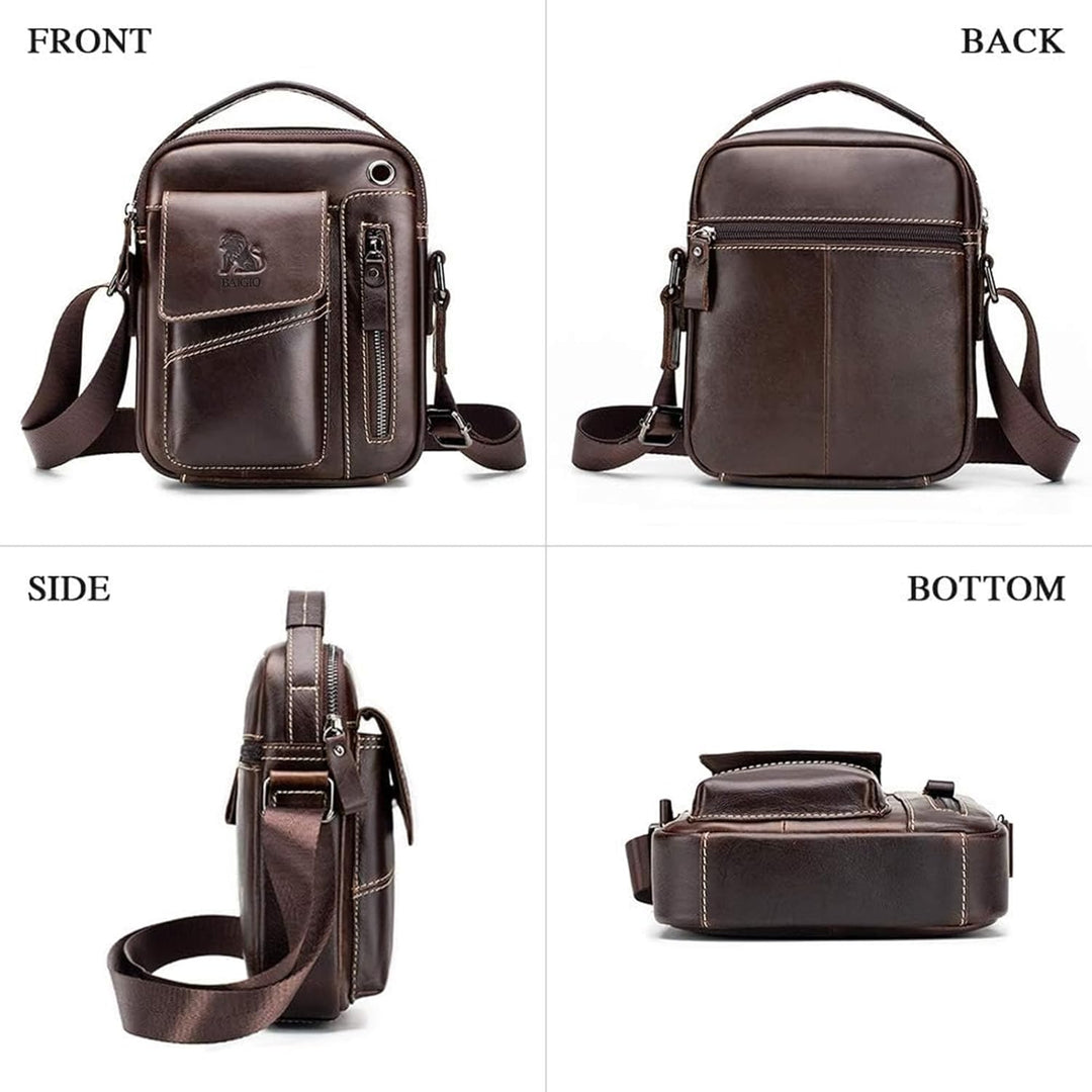 BAIGIO Umhängetasche Herren Leder Schultertasche Vintage Crossbody Bag Messenger Herrentasche zum Um