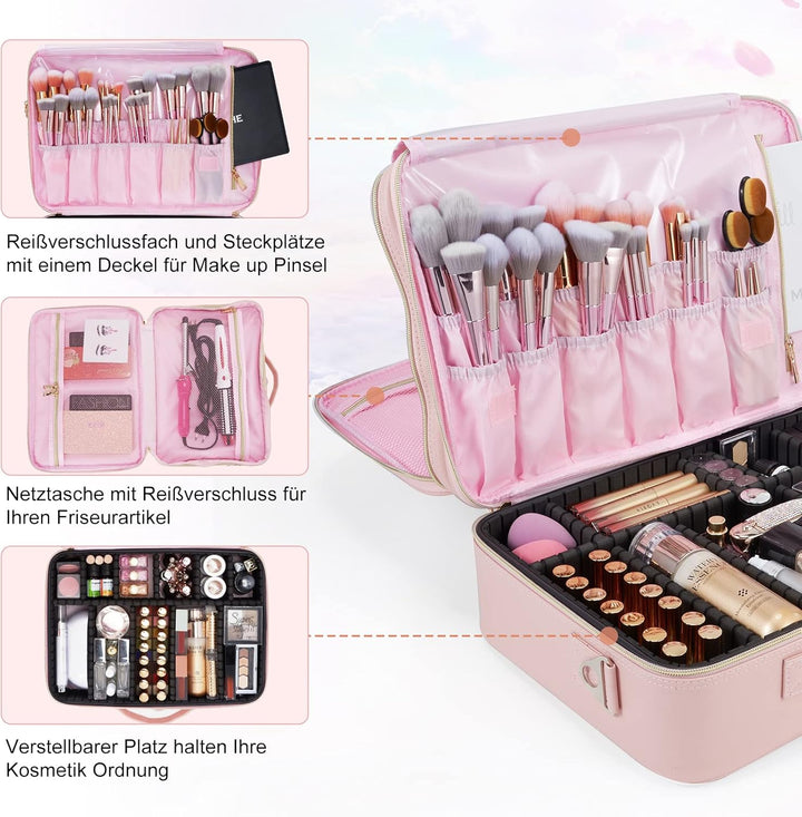 Kosmetiktasche Damen Make up Tasche Gross Make up Koffer Kosmetikkoffer Schminktasche Schminkkoffer