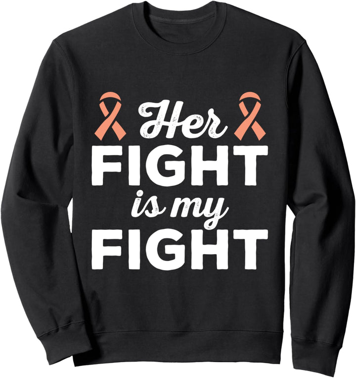 Endometriumkrebs Ihr Kampf Pfirsich Gebärmutterkrebs-Bewusst Sweatshirt